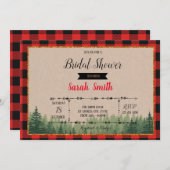 Invitation à la douche nuptiale Lumberjack (Devant / Derrière)