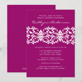 Invitation à la douche nuptiale Magenta & White Da (Devant / Derrière)