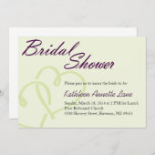 Invitation à la douche nuptiale manuscrite (Devant / Derrière)