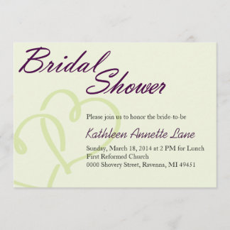 Invitation à la douche nuptiale manuscrite
