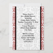 Invitation à la douche nuptiale mariage damassé ro (Dos)