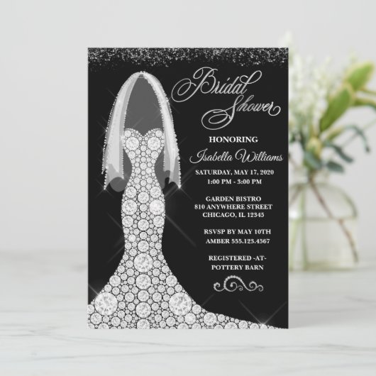 Invitation à la douche nuptiale Mariage Diamond (Debout devant)