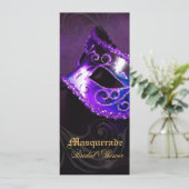 Invitation à la douche nuptiale mascarade violet d (Debout devant)