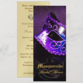 Invitation à la douche nuptiale mascarade violet d (Devant / Derrière)