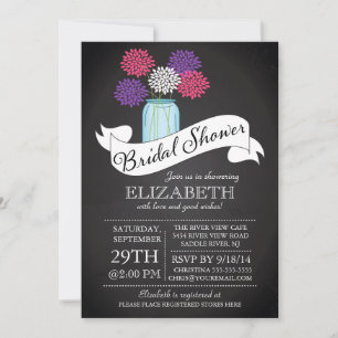Invitation à la douche nuptiale Mason Jar de Chalk