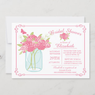 Invitation à la douche nuptiale Mason Jar de Chalk