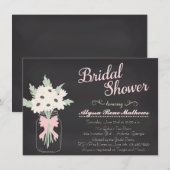 Invitation à la douche nuptiale Mason Jar de Chalk (Devant / Derrière)