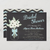 Invitation à la douche nuptiale Mason Jar de Chalk (Devant / Derrière)