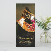 Invitation à la douche nuptiale Masquerade Gold de (Debout devant)