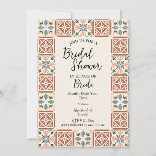 Invitation à la douche nuptiale méditerranéenne (Devant)