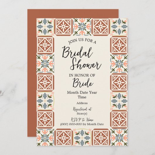 Invitation à la douche nuptiale méditerranéenne (Devant / Derrière)