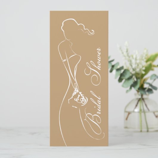 Invitation à la douche nuptiale Mocha (Debout devant)