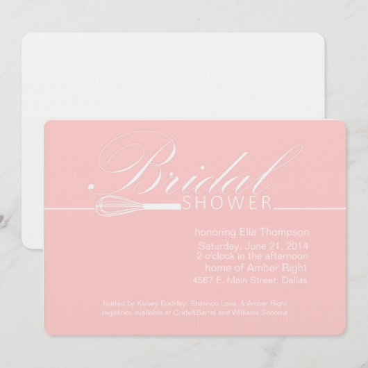 Invitation à la douche nuptiale moderne (Devant / Derrière)