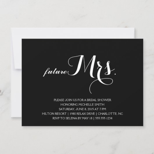 Invitation à la douche nuptiale moderne (Devant)