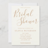 Invitation à la douche nuptiale moderne ivoire Tan (Devant)