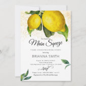 Invitation à la douche nuptiale moderne Lemon Sque (Devant)