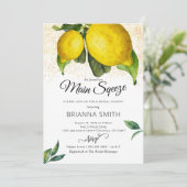 Invitation à la douche nuptiale moderne Lemon Sque (Debout devant)