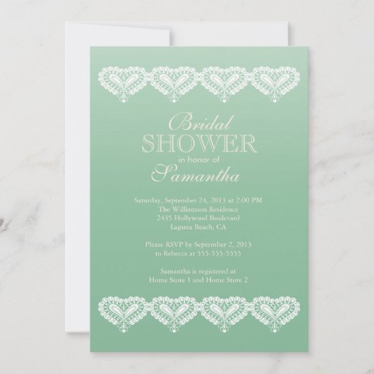 Invitation à la douche nuptiale moderne Ombre Lace (Devant)