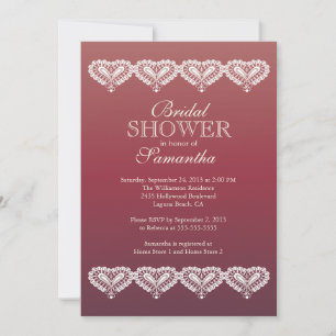 Invitation à la douche nuptiale moderne Ombre Lace