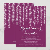 Invitation à la douche nuptiale moderne Sparkle (Devant / Derrière)