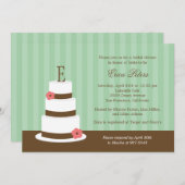 Invitation à la douche nuptiale Monogramme Cake -  (Devant / Derrière)