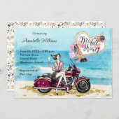 Invitation à la douche nuptiale moto (Devant / Derrière)