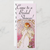 Invitation à la douche nuptiale Mucha Art Nouveau (Devant / Derrière)