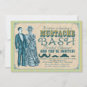 Invitation à la douche nuptiale Mustache Bash (Devant)