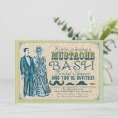 Invitation à la douche nuptiale Mustache Bash (Debout devant)