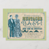 Invitation à la douche nuptiale Mustache Bash (Devant / Derrière)