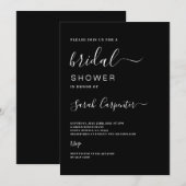 Invitation à la douche nuptiale noire (Devant / Derrière)
