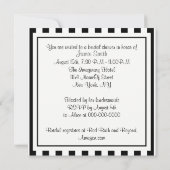 Invitation à la douche nuptiale noire blanche (Dos)