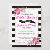 Invitation à la douche nuptiale noire blanche (Devant)