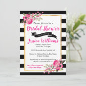 Invitation à la douche nuptiale noire blanche (Debout devant)