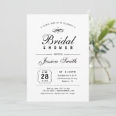 Invitation à la douche nuptiale noire et blanche (Debout devant)
