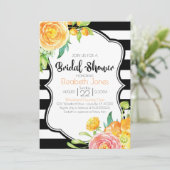 Invitation à la douche nuptiale noire et blanche (Debout devant)