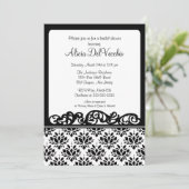 Invitation à la douche nuptiale noire et blanche (Debout devant)