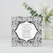 Invitation à la douche nuptiale noire et blanche m (Debout devant)