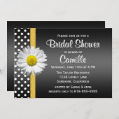 Invitation à la douche nuptiale noire et jaune (Devant / Derrière)