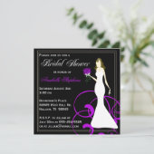 Invitation à la douche nuptiale noire et violette (Debout devant)