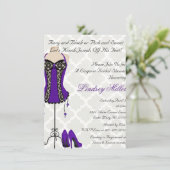 Invitation à la douche nuptiale noire et violette (Debout devant)