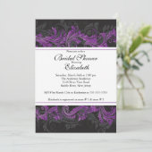 Invitation à la douche nuptiale noire Fancy Purple (Debout devant)