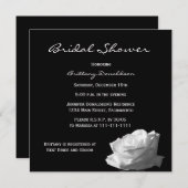 Invitation à la douche nuptiale noire, Rose noire (Devant / Derrière)