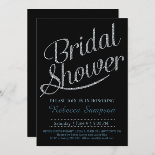 Invitation à la douche nuptiale noire - Script arg (Devant / Derrière)