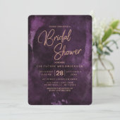 Invitation à la douche nuptiale noire violet et Ro (Debout devant)