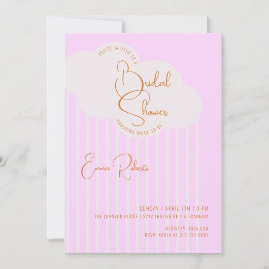 Invitation à la douche nuptiale nuageuse (Devant)