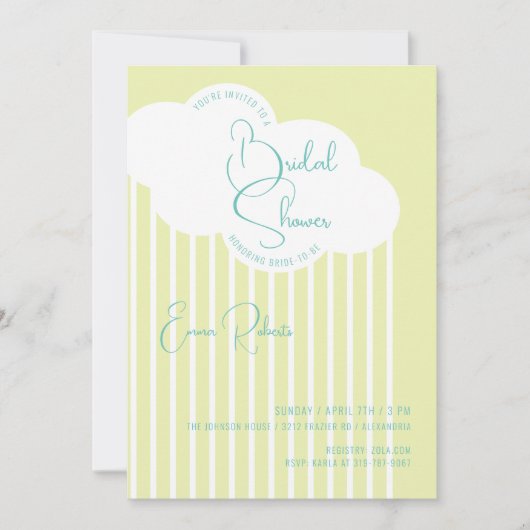 Invitation à la douche nuptiale nuageuse (Devant)