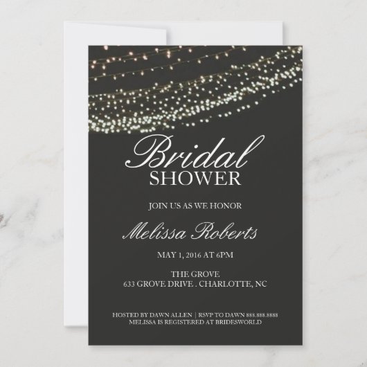 Invitation à la douche nuptiale| Nuit de lumière (Devant)