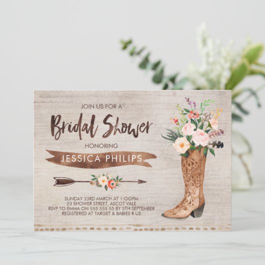 Invitation à la douche nuptiale occidentale (Debout devant)