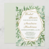 Invitation à la douche nuptiale or et verdure (Devant / Derrière)